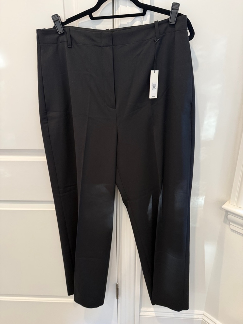 Banana Republic Black High-Rise Modern Straight Siena Italian Wool Pants 16 NWT